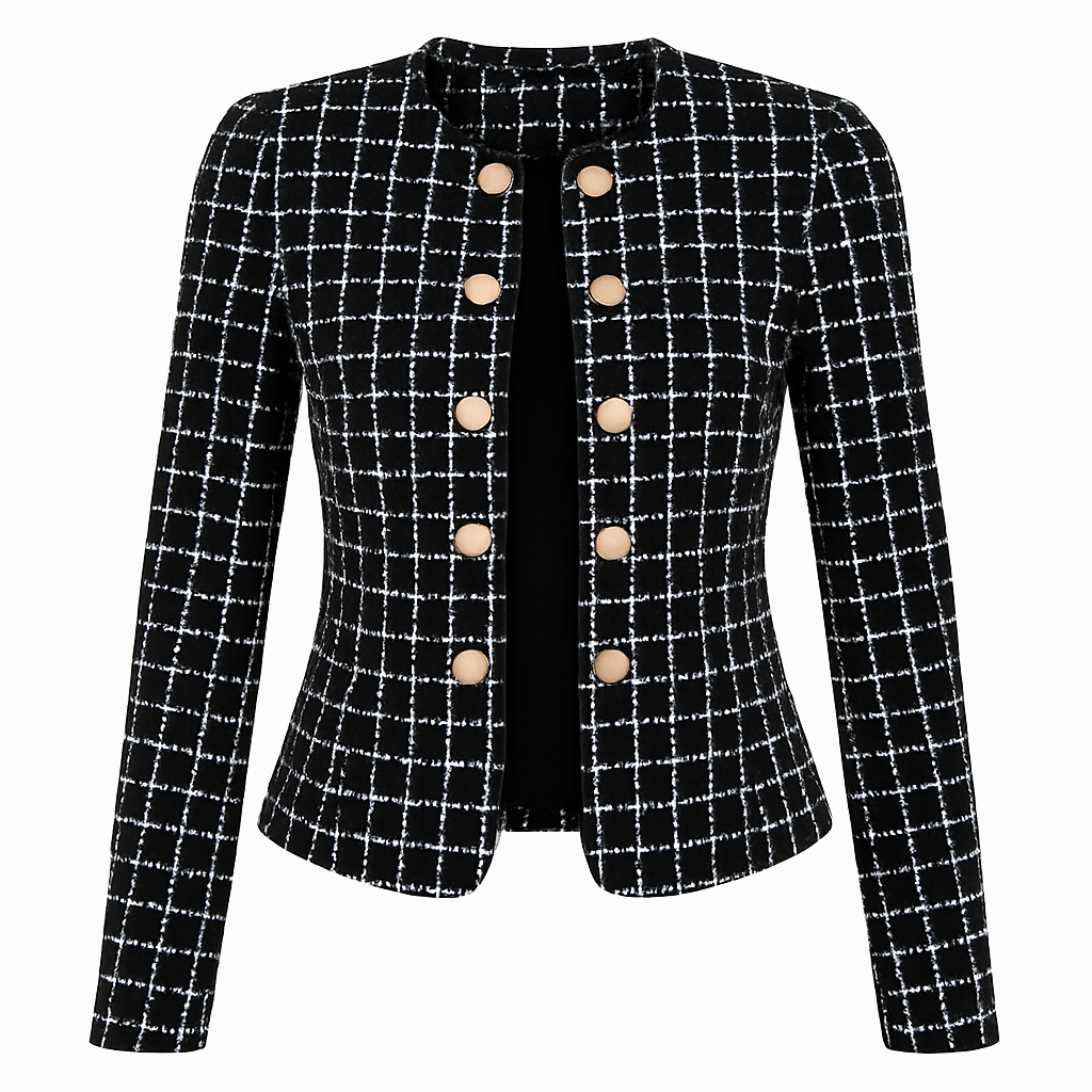 Blazer Feminino Manga Longa com Gola Redonda - Loja Femizza