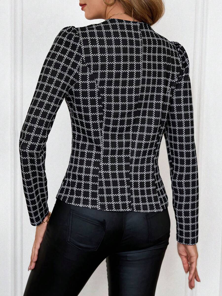 Blazer Feminino Manga Longa com Gola Redonda - Loja Femizza