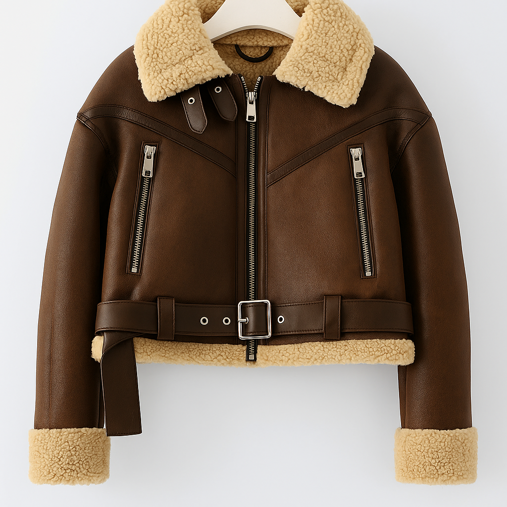 Jaqueta Feminina Couro Legítimo Levera - Loja Femizza