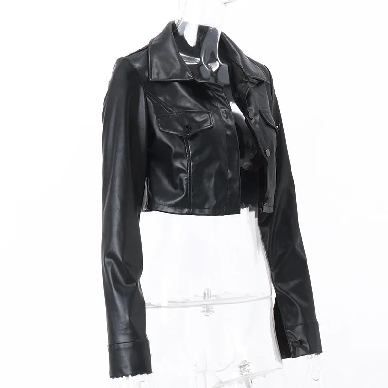 Jaqueta Feminina Cropped em Couro Genuino Femizza - Loja Femizza