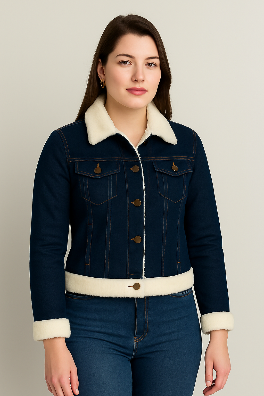 Jaqueta Jeans Feminina Grossa Forrada Femizza - Loja Femizza