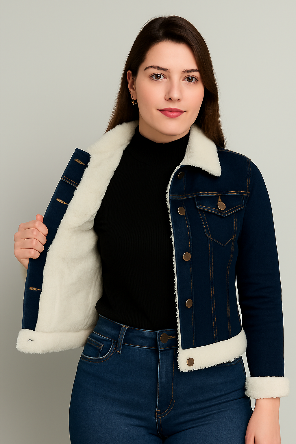 Jaqueta Jeans Feminina Grossa Forrada Femizza - Loja Femizza