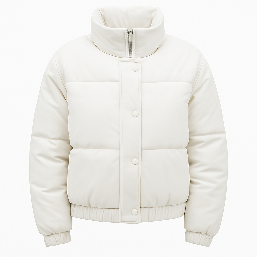 Jaqueta Puffer Feminina de Couro Forrada - Loja Femizza