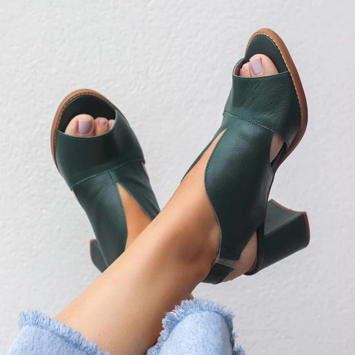 Sandália Feminina de Couro Leather - Loja Femizza
