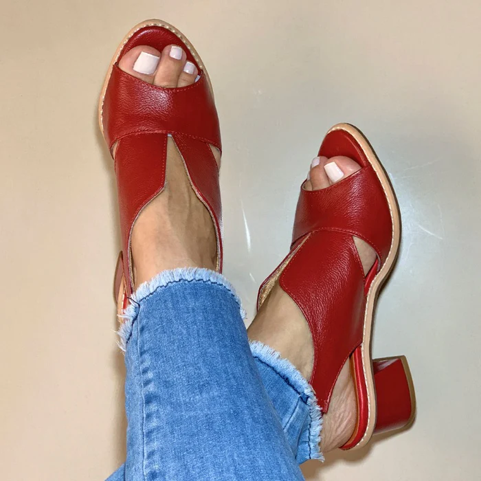 Sandália Feminina de Couro Leather - Loja Femizza