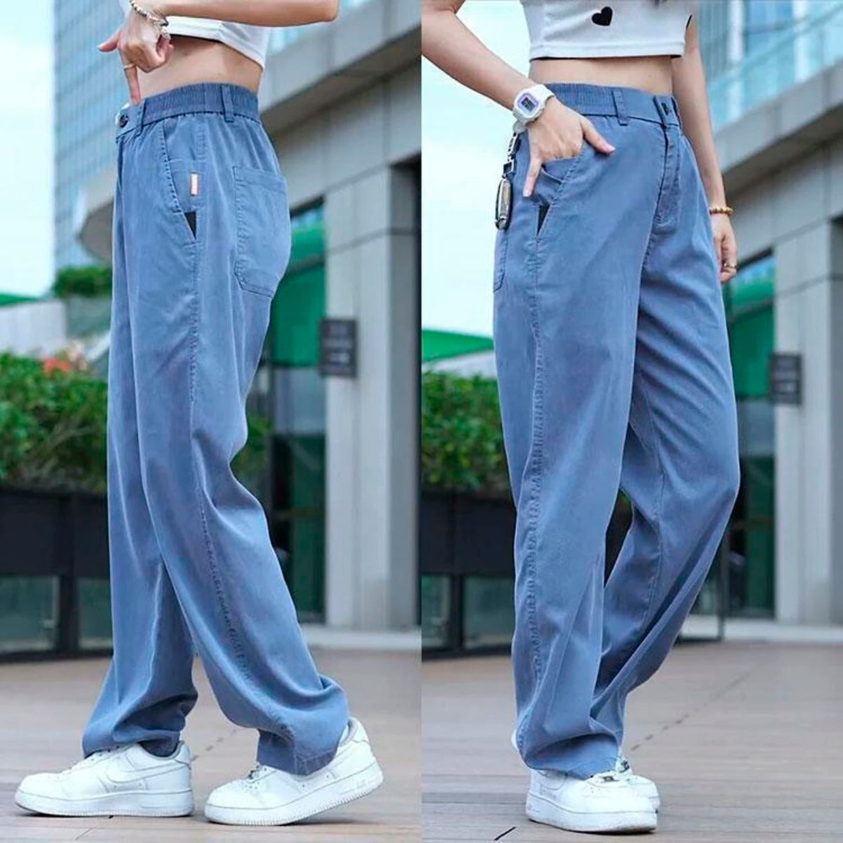 [Leve 3 Pague 2] Calça Feminina Santino em Algodão e Seda Gelo + (BRINDE)
