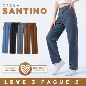 [Leve 3 Pague 2] Calça Feminina Santino em Algodão e Seda Gelo + (BRINDE)