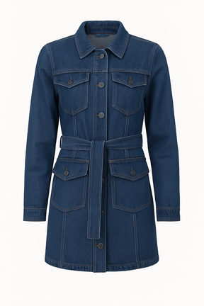 Jaqueta Jeans Feminina Isabella com cinto - Loja Femizza