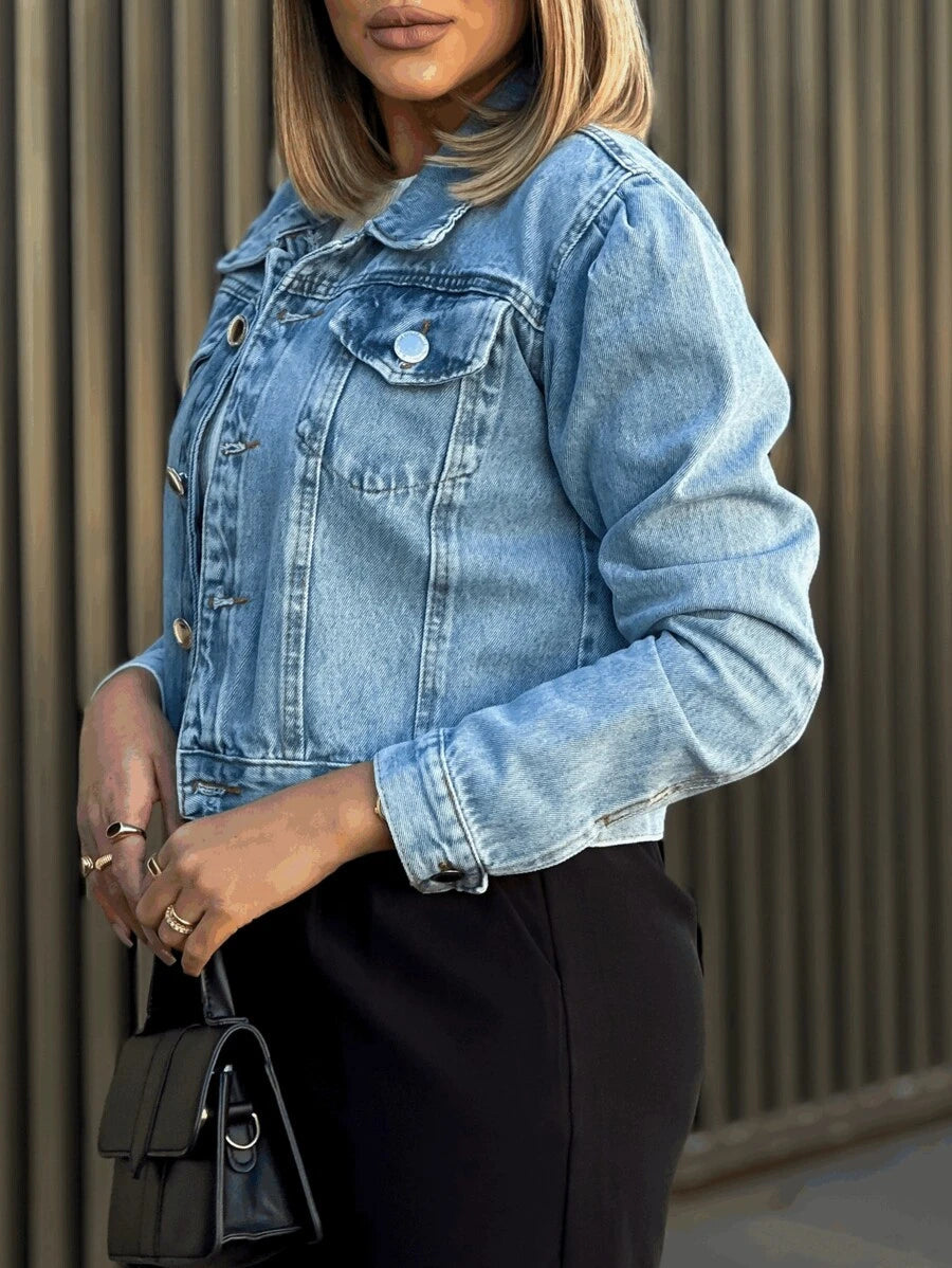 Jaqueta Jeans Olívia Manga Longa - Loja Femizza