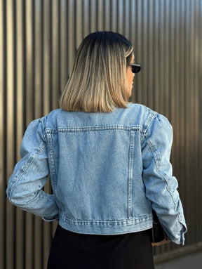 Jaqueta Jeans Olívia Manga Longa - Loja Femizza