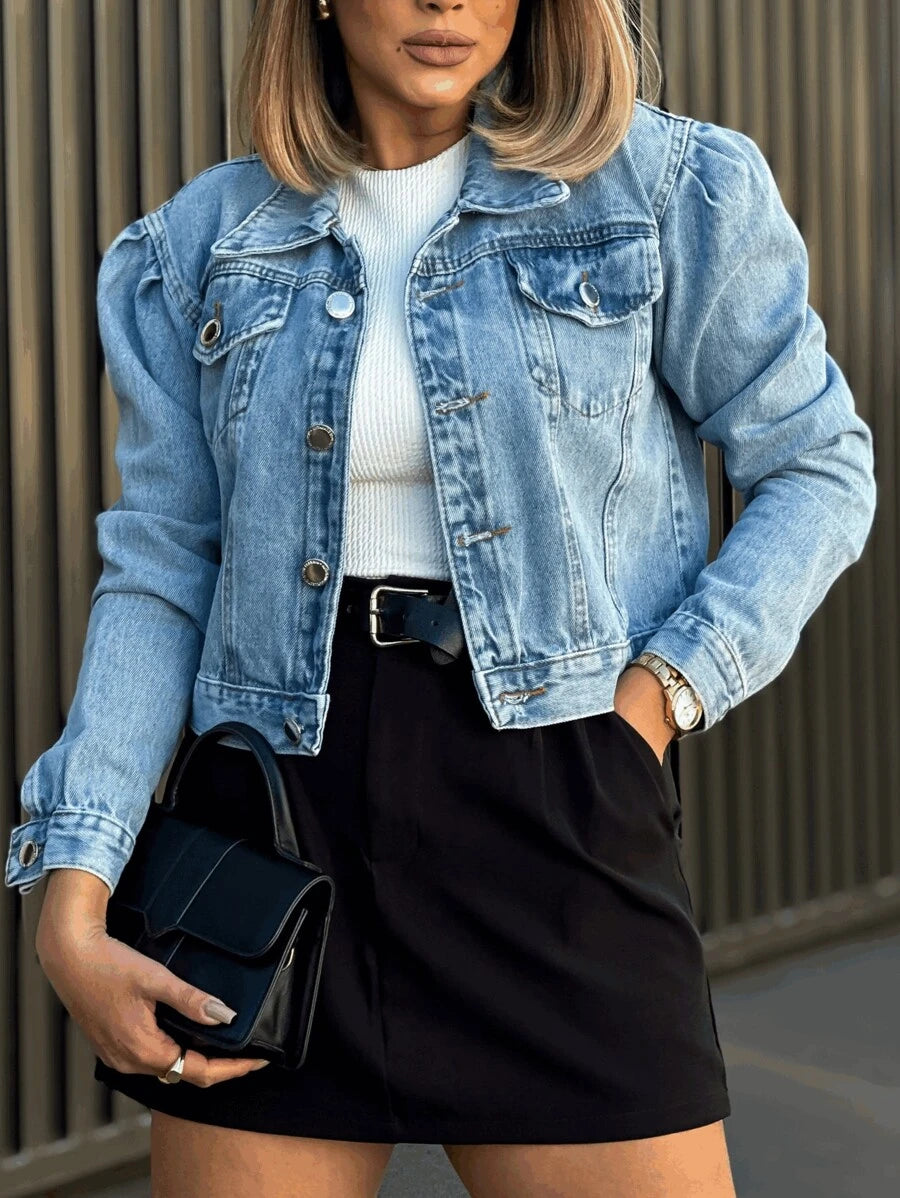 Jaqueta Jeans Olívia Manga Longa - Loja Femizza