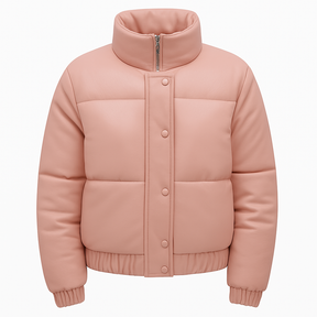 Jaqueta Puffer Feminina de Couro Forrada - Loja Femizza