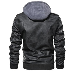 Jaqueta de Couro Masculina com Capuz - Loja Femizza