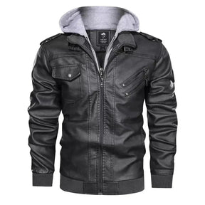 Jaqueta de Couro Masculina com Capuz - Loja Femizza