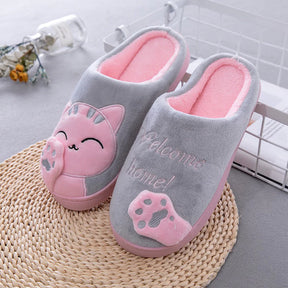 Pantufa Feminina Gato da Sorte Antiderrapante - Loja Femizza