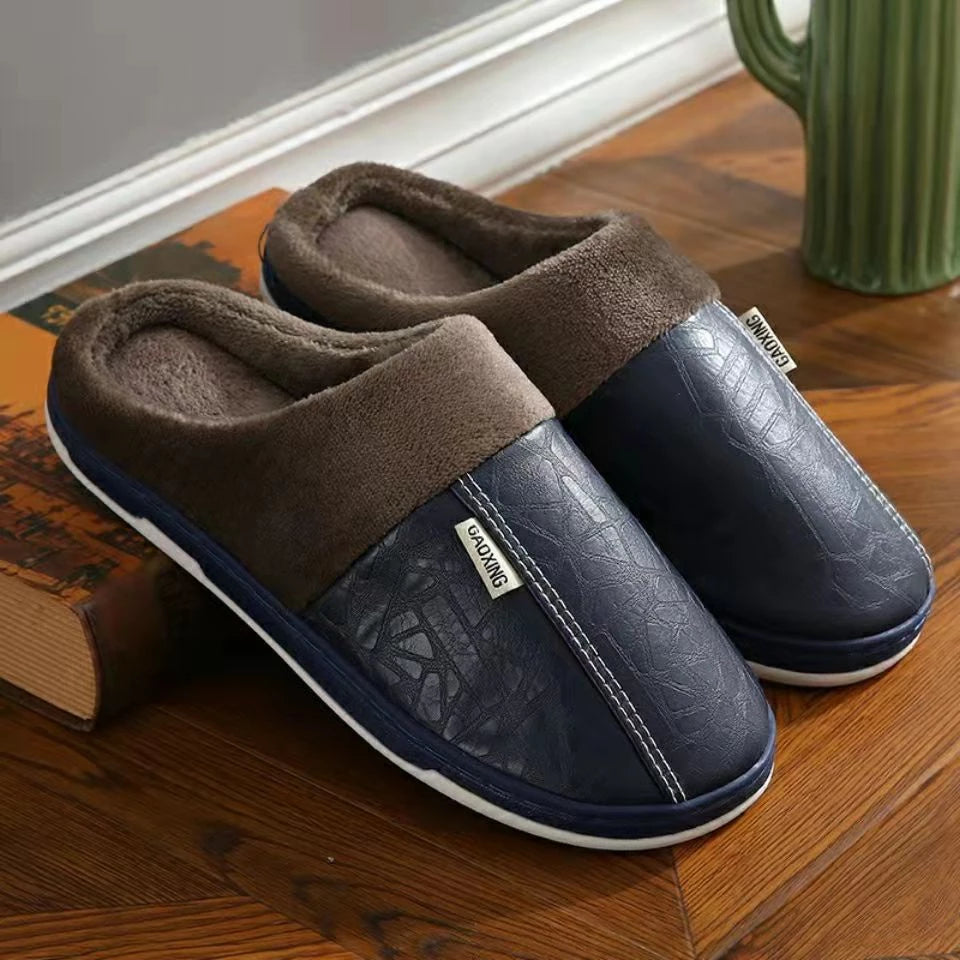 Pantufa de Couro Impermeável Sola Antiderrapante - Loja Femizza